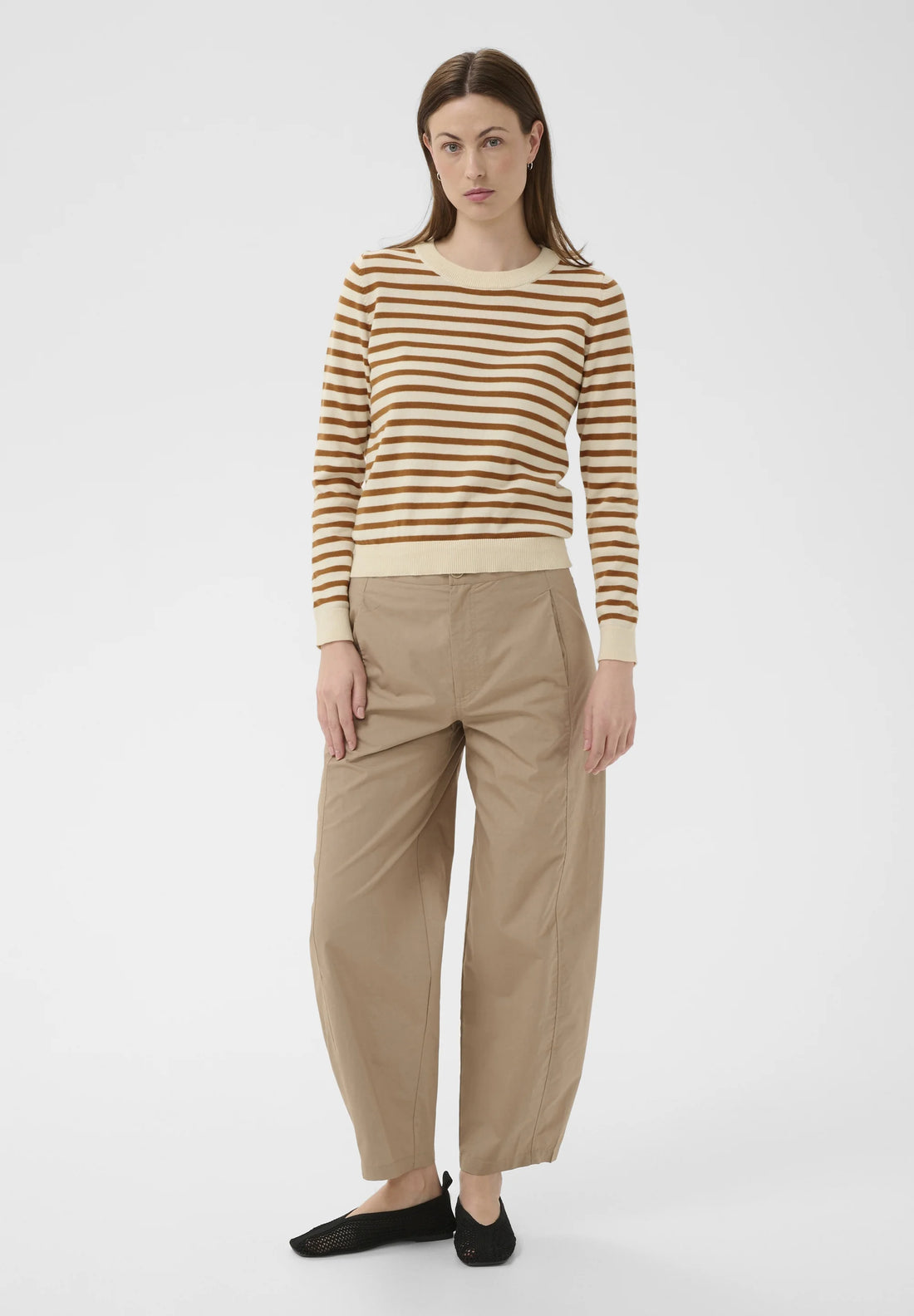 Part Two GertiaPW Pullover Brown Stripe