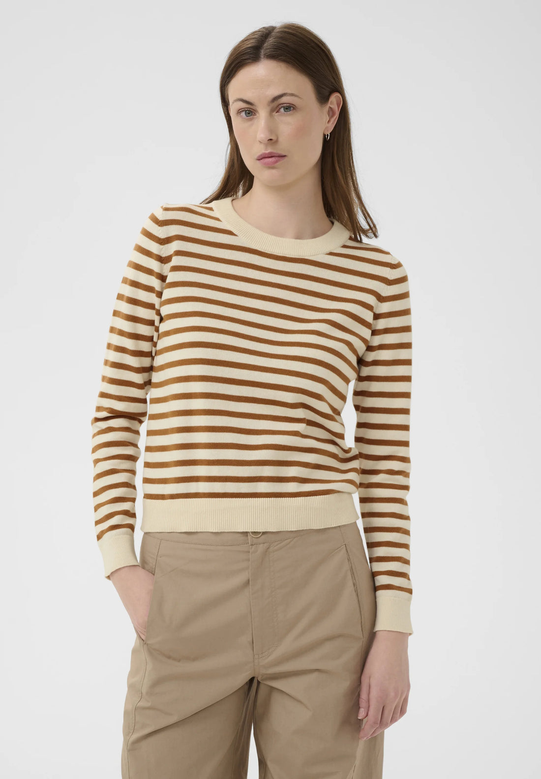 Part Two GertiaPW Pullover Brown Stripe