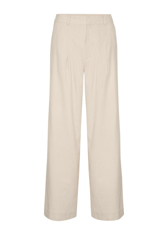 Gestuz ElarahGZ linen HW pants NOOS Ancient Scroll sand