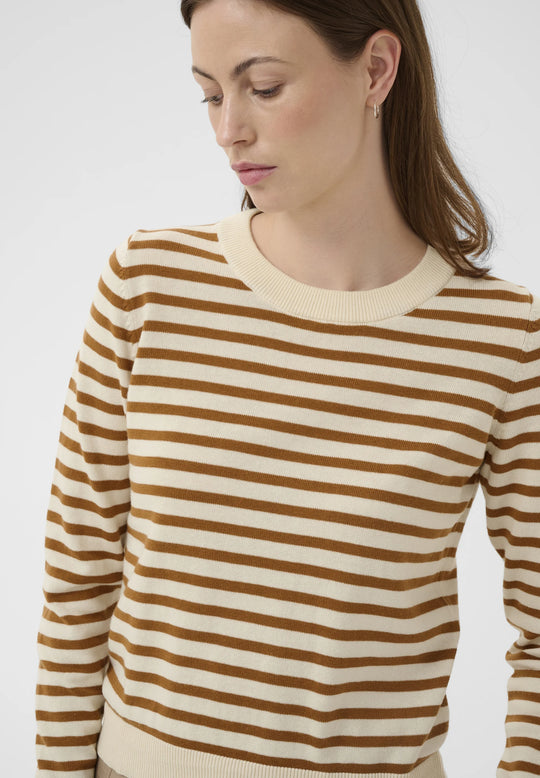 Part Two GertiaPW Pullover Brown Stripe
