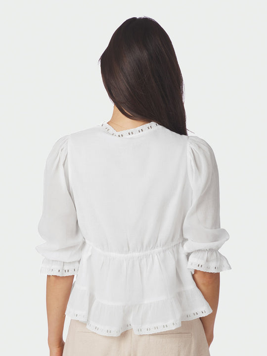 Neo Noir Adelia S Voile Blouse White