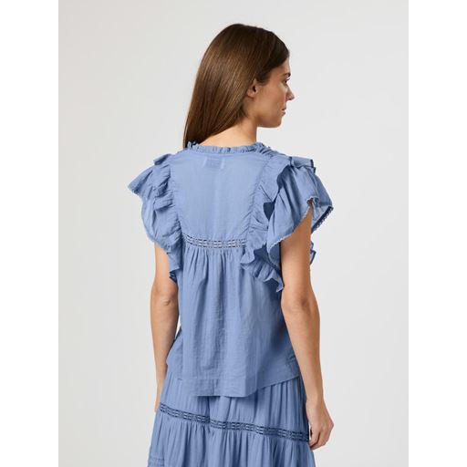 Neo Noir Jayla S Voile Top Smoke Blue