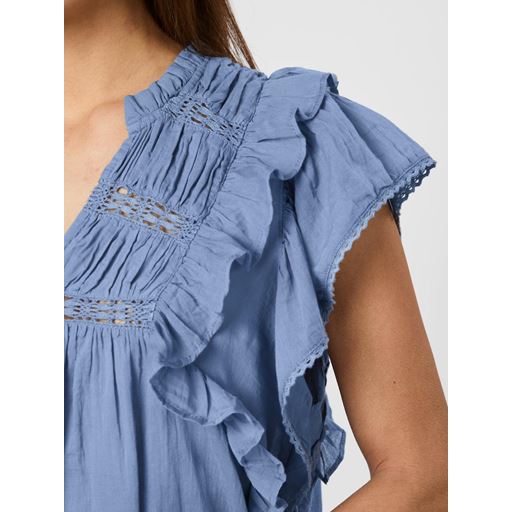 Neo Noir Jayla S Voile Top Smoke Blue