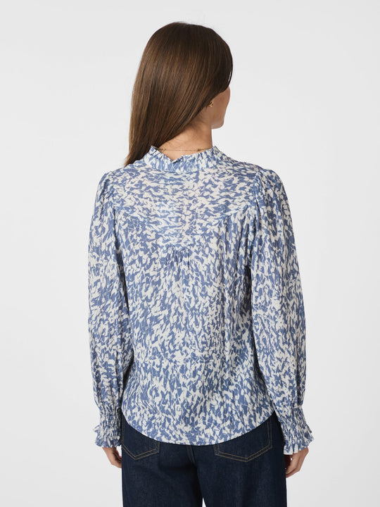 Neo Noir Astrida Fracture Blouse Dusty Blue