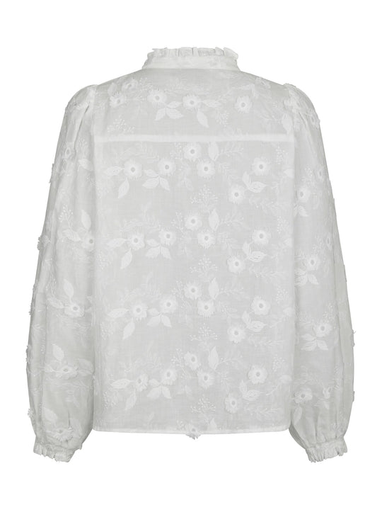 Neo Noir Oda Deco Emb Shirt White