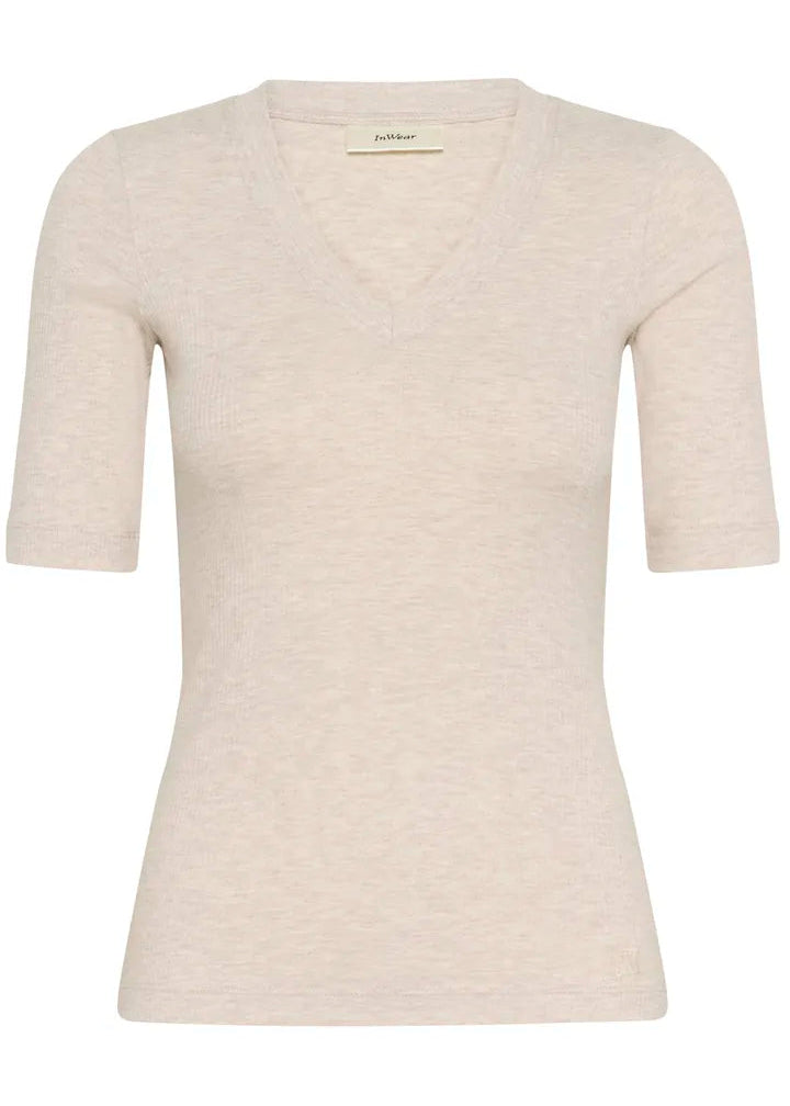 InWear DagnaIW Melange V T-Shirt Ecru
