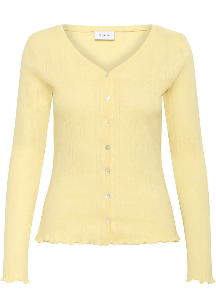 Saint Tropez GruSZ Cardigan Pale Banana yellow