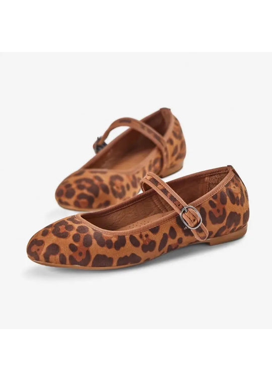 Atone Mary Jane Ballerina leopard