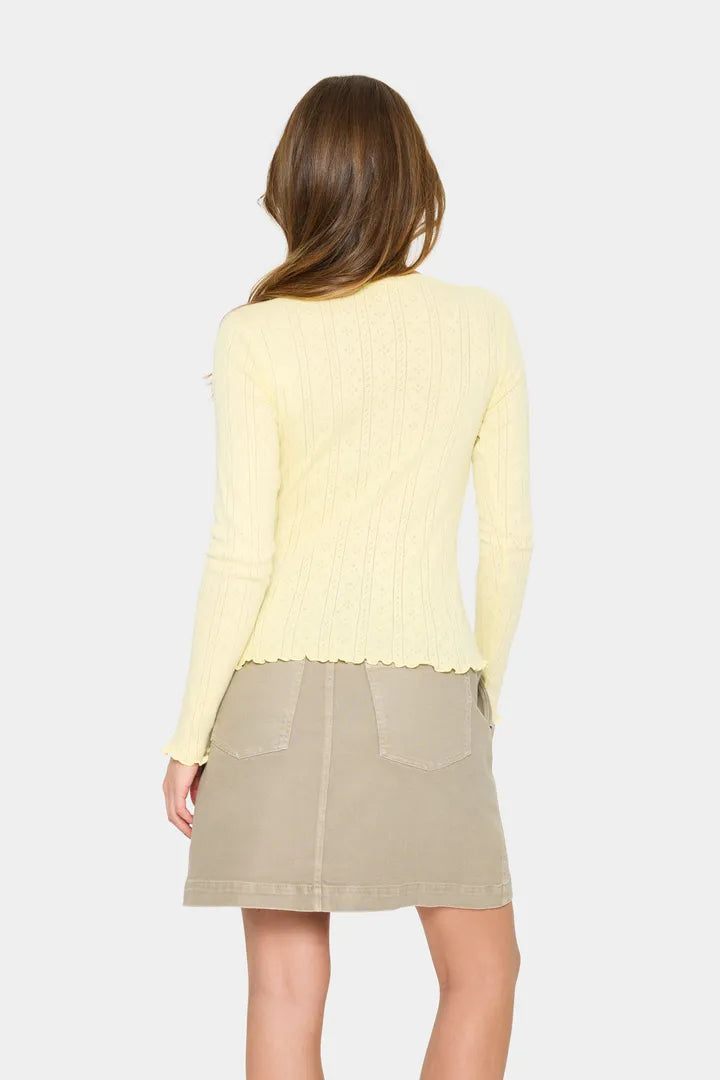 Saint Tropez GruSZ Cardigan Pale Banana yellow