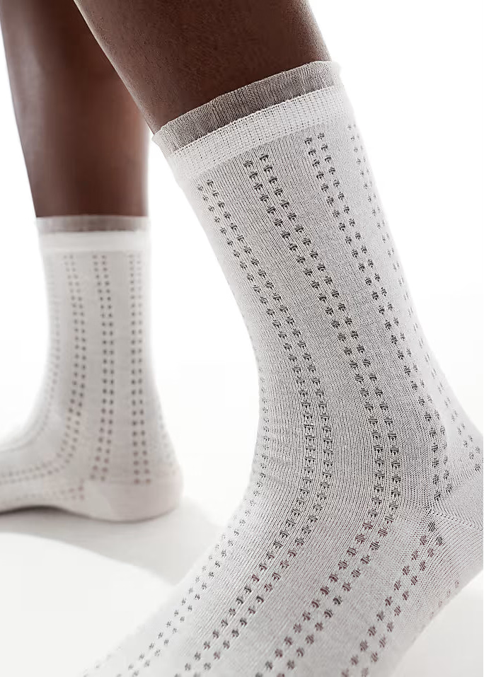 Sui Ava Andrea Frilly Socks White