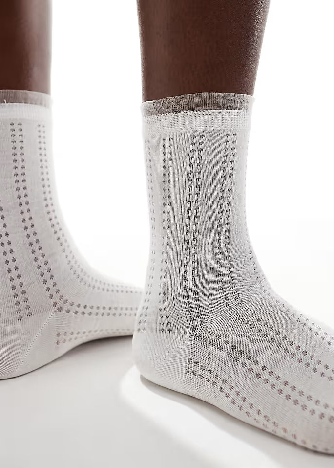 Sui Ava Andrea Frilly Socks White