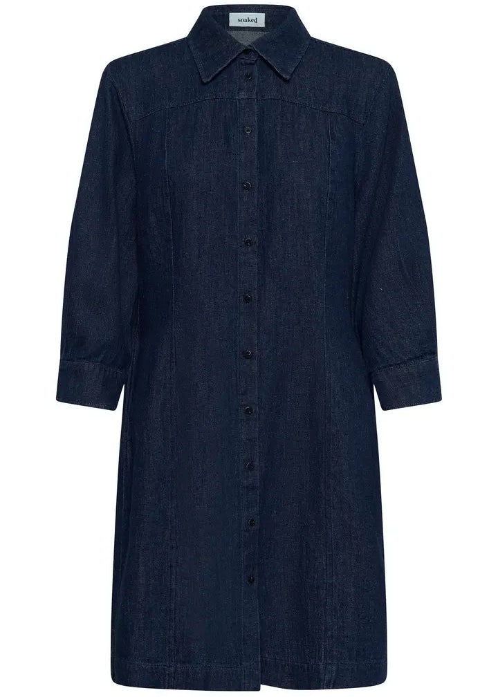 Soaked SLChaman Short Dress Dark Blue Denim
