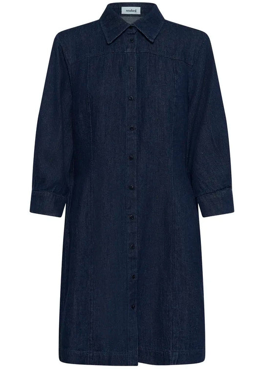 Soaked SLChaman Short Dress Dark Blue Denim