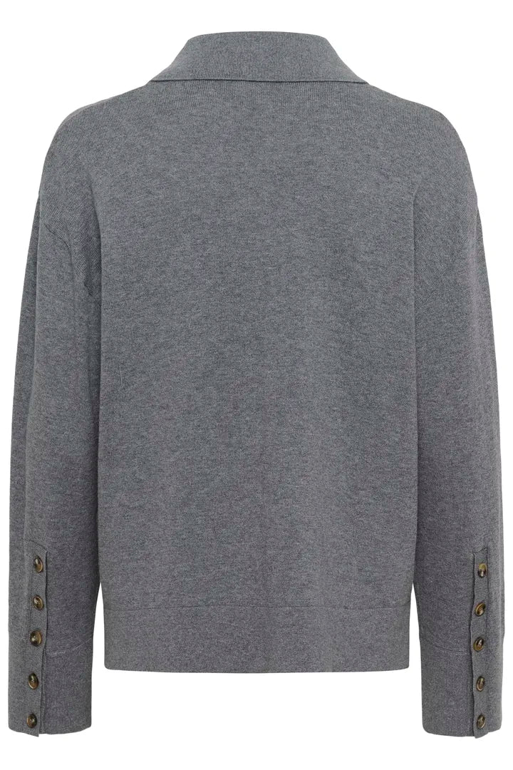 Soaked SLSanja Polo Pullover Grey Melange