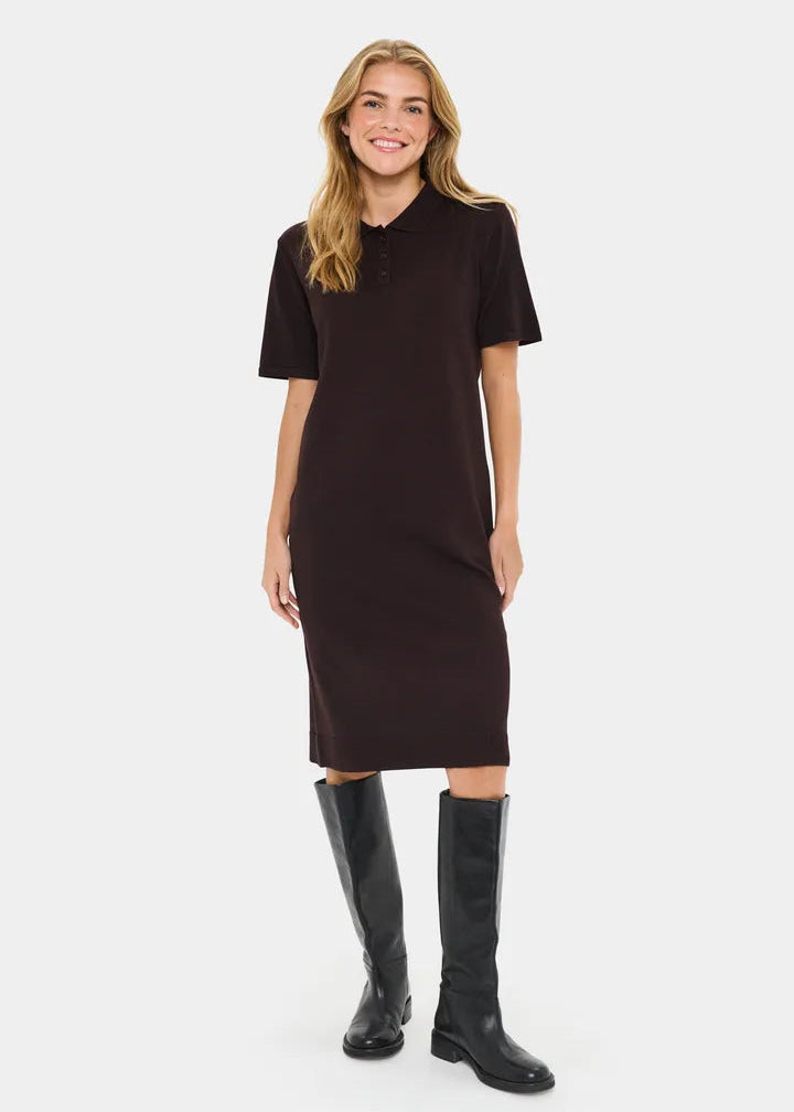 Saint Tropez MilaSZ Polo SS Dress Chocolate Plum