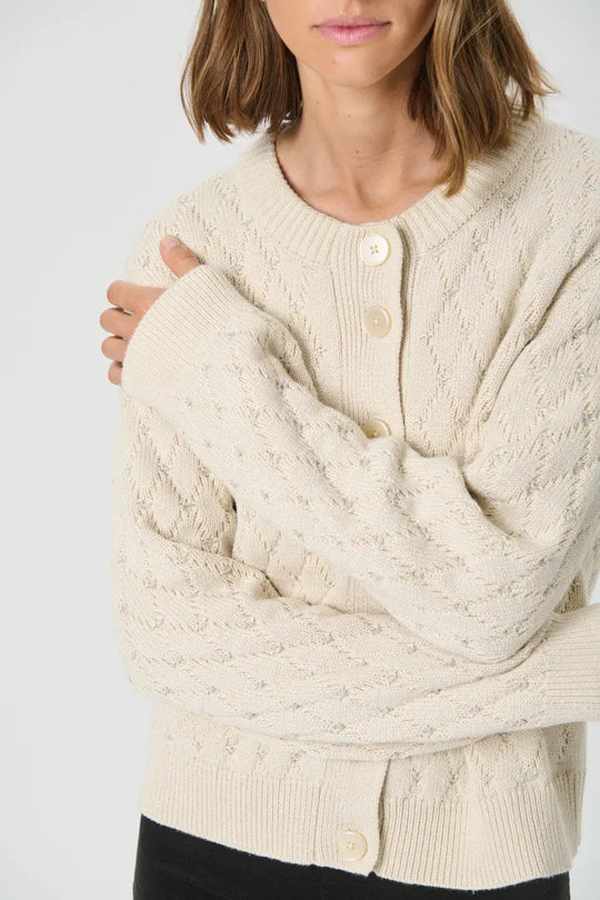 Part Two VesnaPW Cardigan Whitecap Gray with Lurex