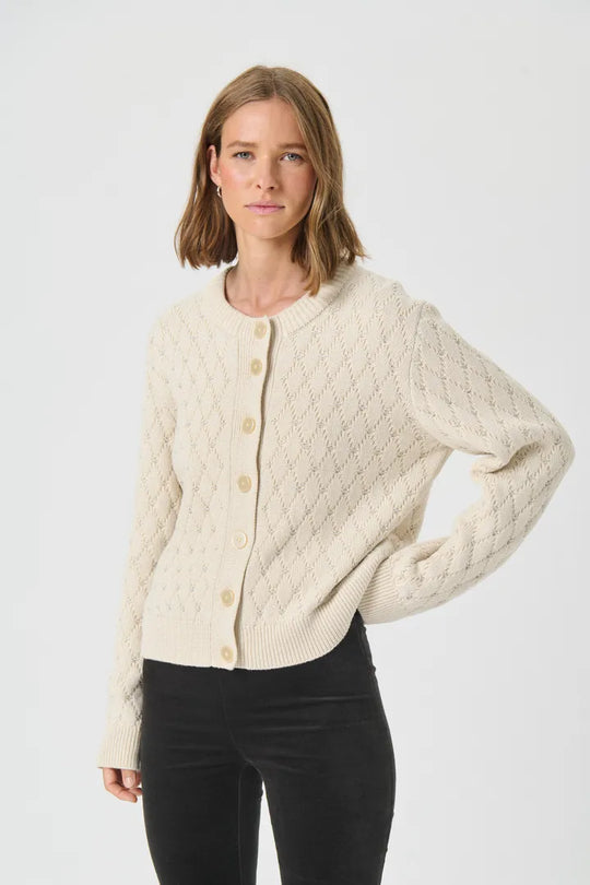 Part Two VesnaPW Cardigan Whitecap Gray with Lurex