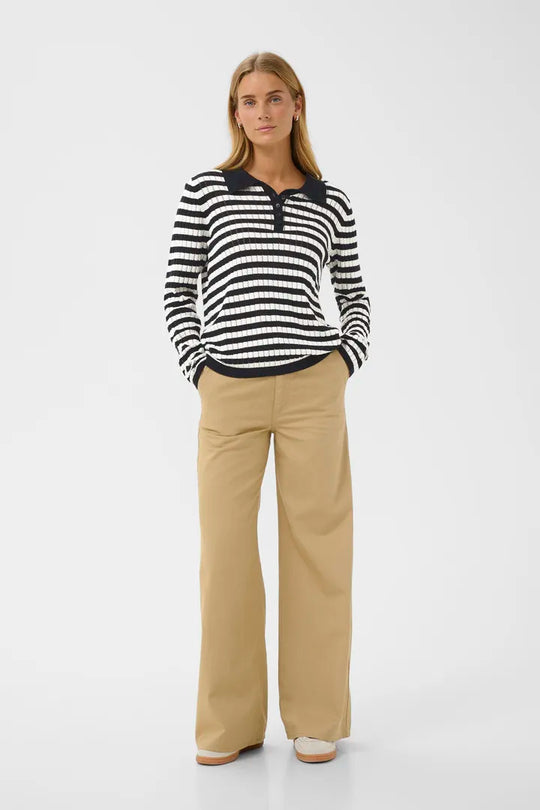 Part Two ZariaPW Pullover Dark Navy Stripe