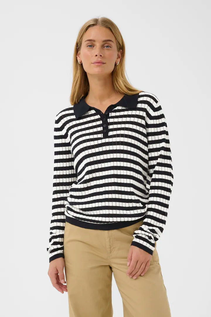 Part Two ZariaPW Pullover Dark Navy Stripe