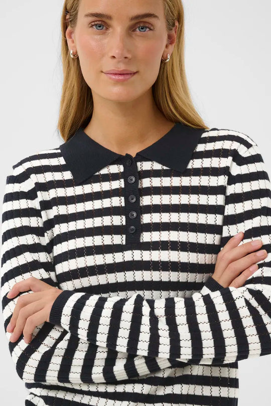 Part Two ZariaPW Pullover Dark Navy Stripe