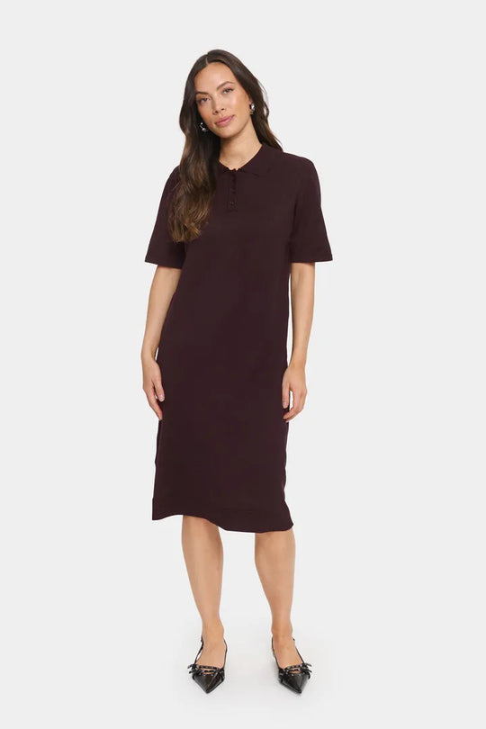 Saint Tropez MilaSZ Polo SS Dress Chocolate Plum