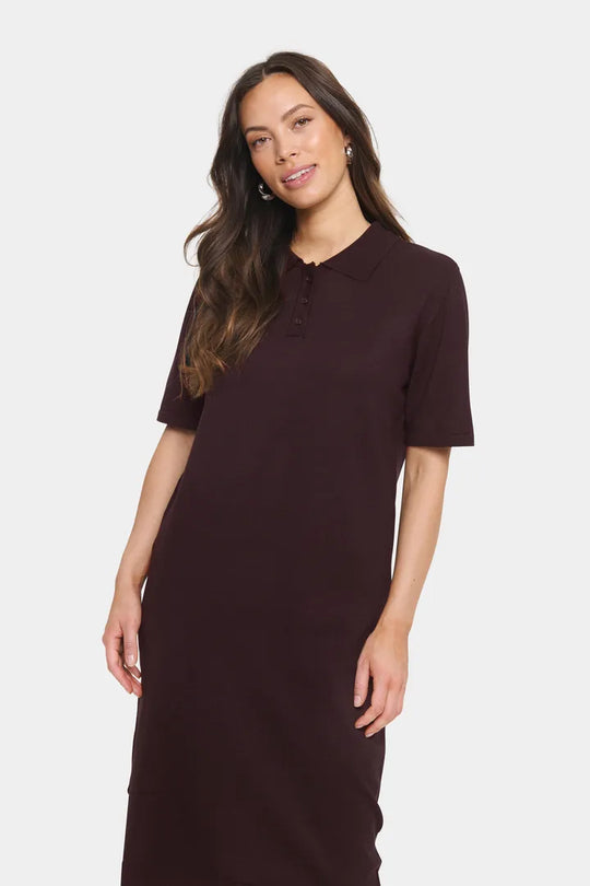 Saint Tropez MilaSZ Polo SS Dress Chocolate Plum