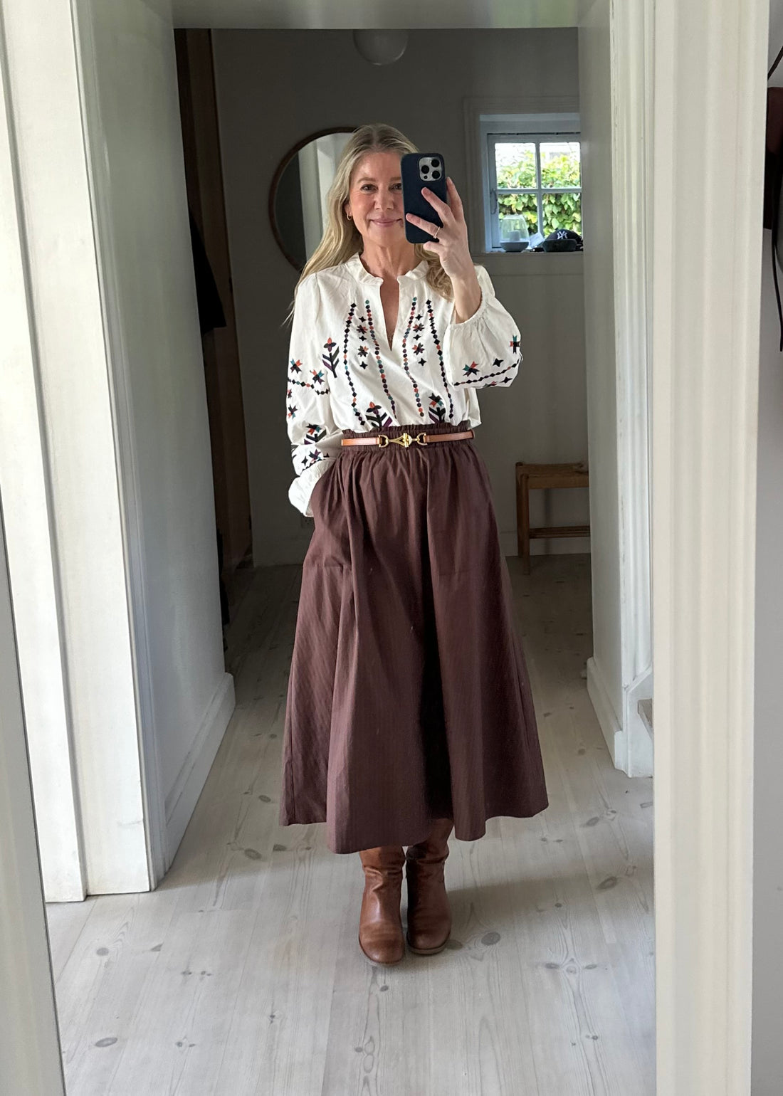 La Rouge Vilma Skirt Striped Brown Stripes
