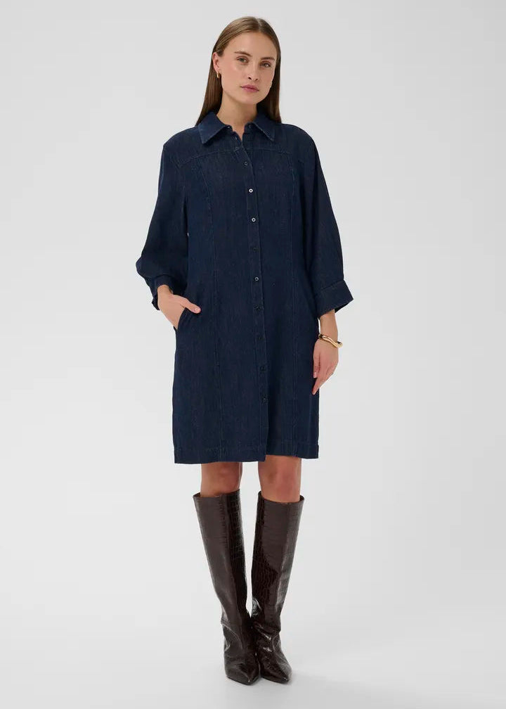 Soaked SLChaman Short Dress Dark Blue Denim
