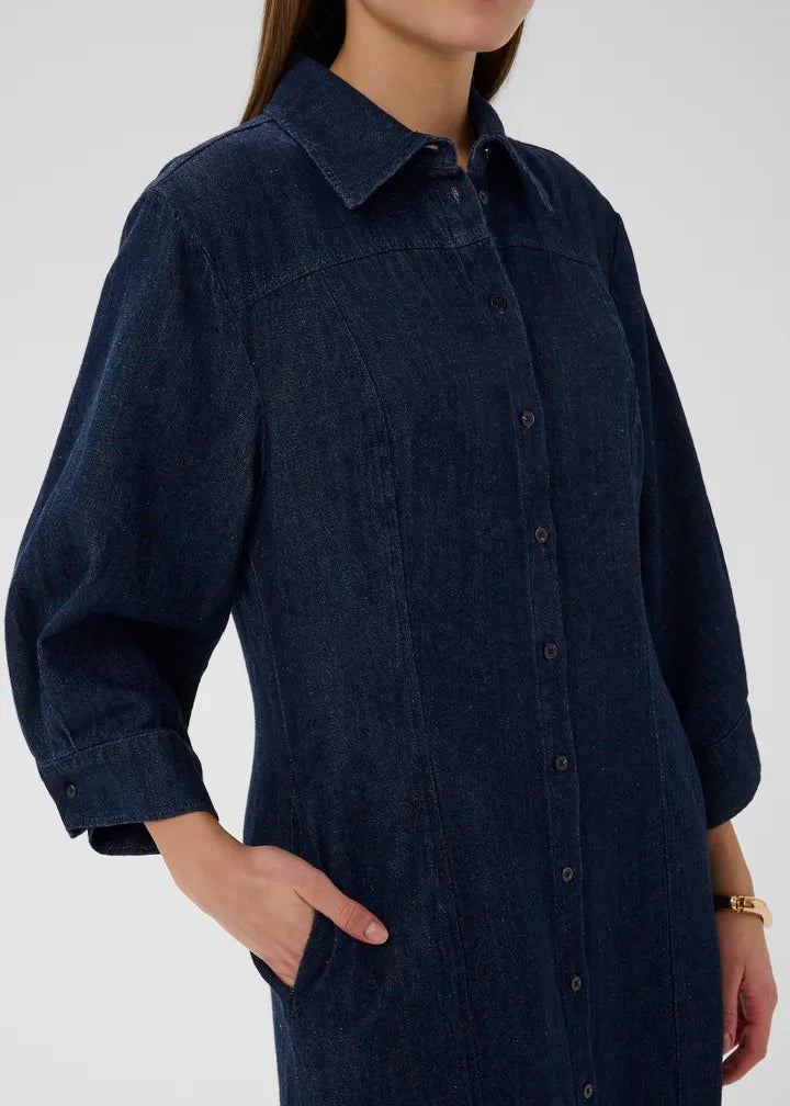 Soaked SLChaman Short Dress Dark Blue Denim