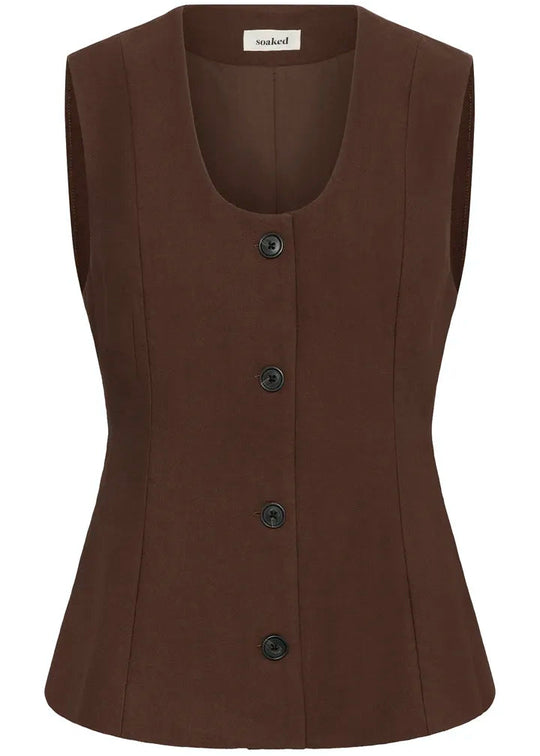 Soaked SLSemiki Waistcoat Brown Stone