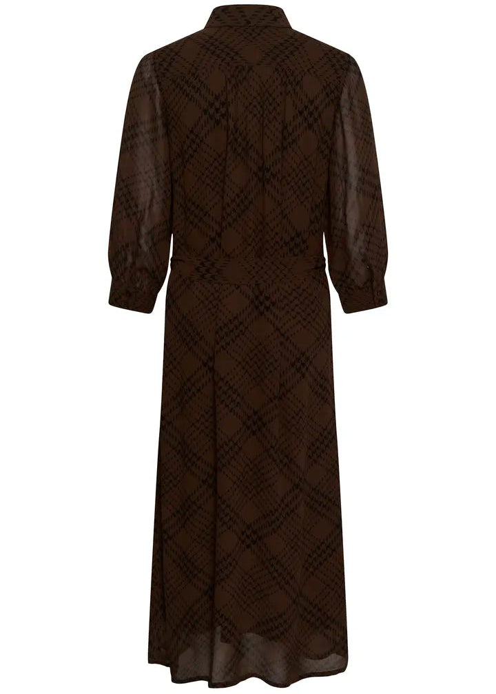 Part Two CathiePW Dress Brown Check Print