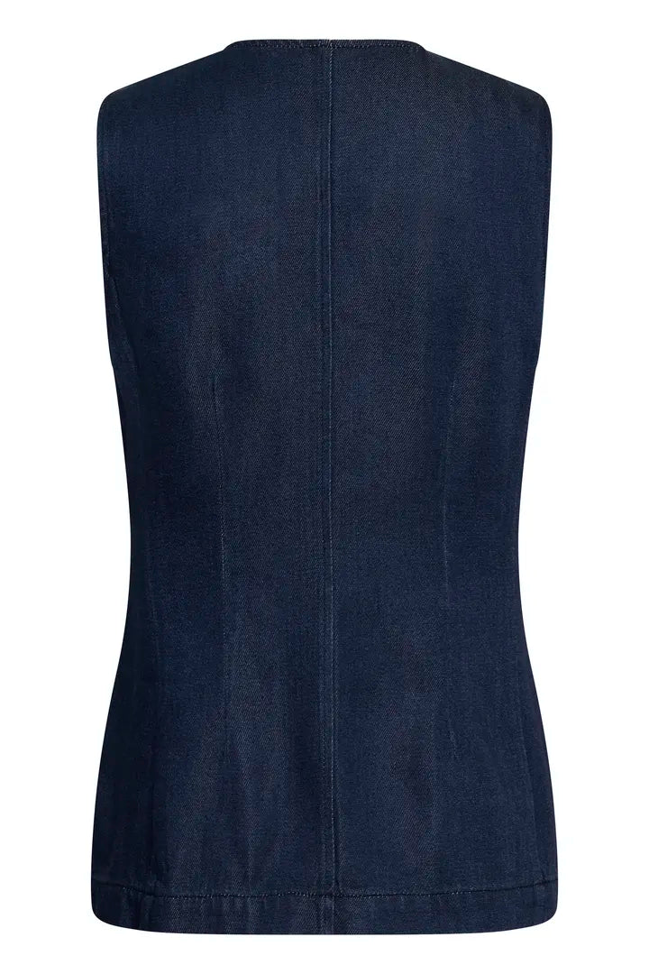Part Two CarolanPW Waistcoat Dark Blue Denim