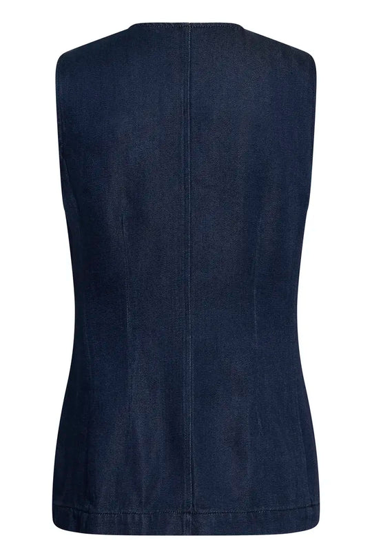 Part Two CarolanPW Waistcoat Dark Blue Denim