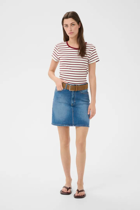 Part Two RochellePW Tshirt Burnt Russet Stripe