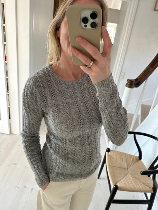 Modström HowieMD cable o-neck Grey Melange