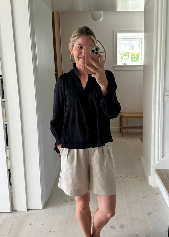 Neo Noir Jill S Voile Blouse Navy