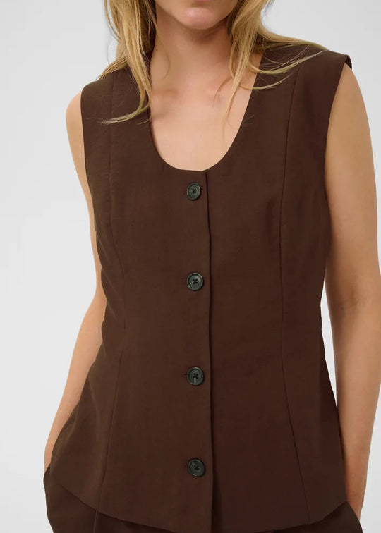 Soaked SLSemiki Waistcoat Brown Stone