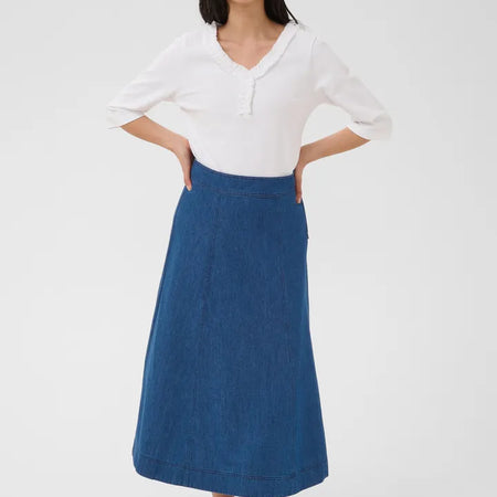 Part Two RachidaPW Skirt Medium Dark Blue Denim