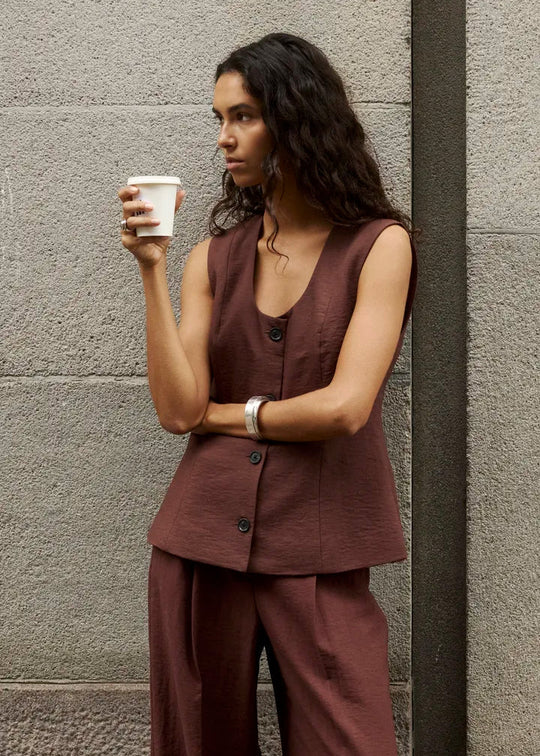 Soaked SLSemiki Waistcoat Brown Stone