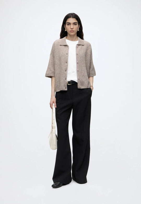 Gestuz AlphaGZ tee cardigan Warm Sand Melange