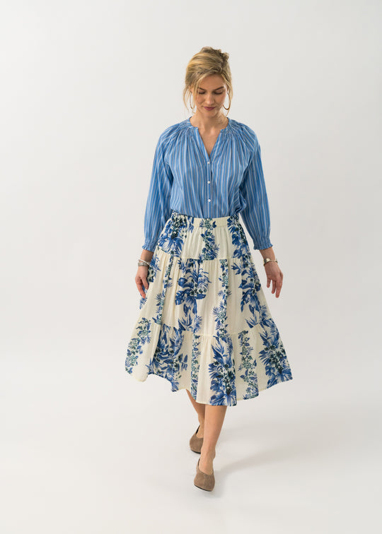 Lollys Laundry MorningLL Midi Skirt 20 Blue