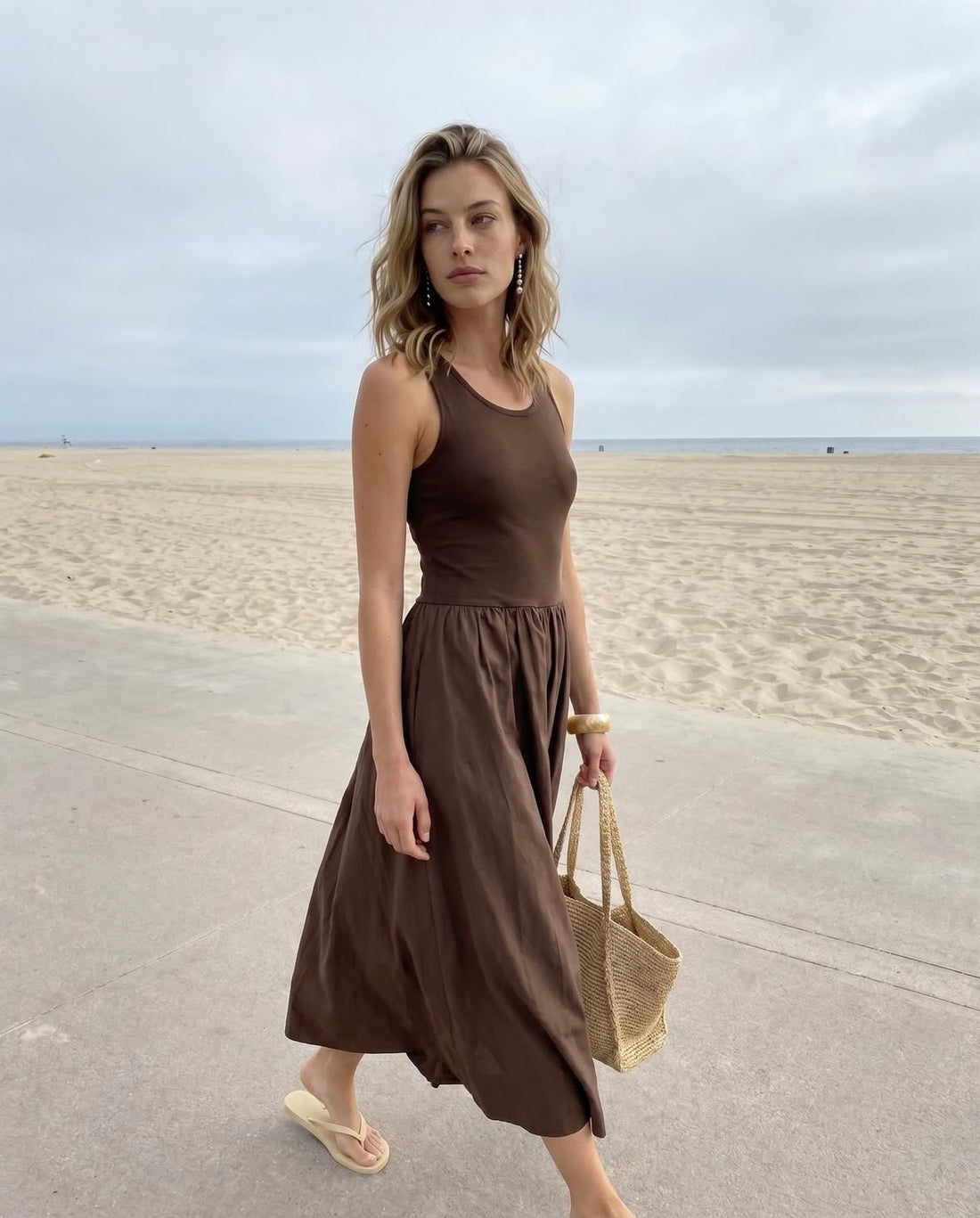 Minus MSMarie Midi Dress 5065 Chestnut