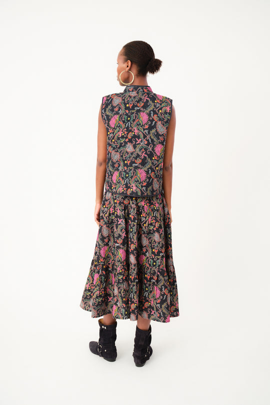 Lollys Laundry CairoLL Quilted Vest 74 Flower Print (sort)