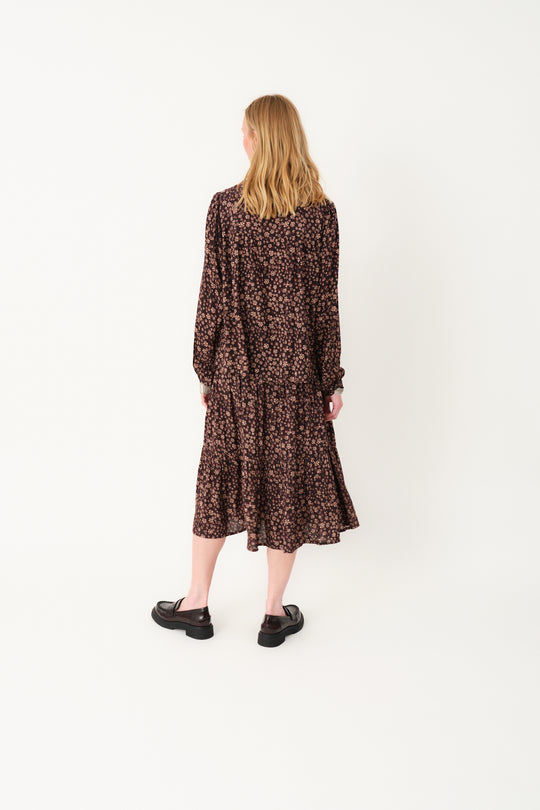 Lollys Laundry MorningLL Midi Skirt Dark Mokka