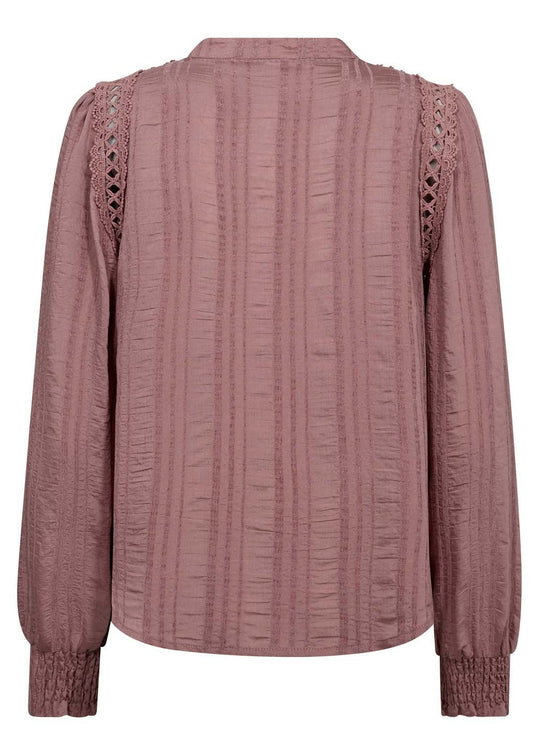 Co’Couture Kesicc Lace V-Shirt Old Rose