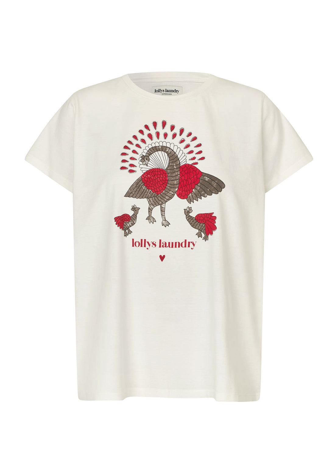 Lollys Laundry RomaLL Peacock Tee SS 01 White