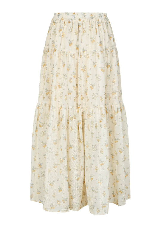 Lollys Laundry SunsetLL Maxi Skirt 02 Creme
