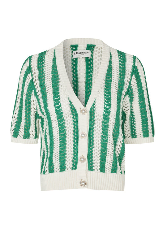 Lollys Laundry SivaLL Knit Cardigan SS off-white green
