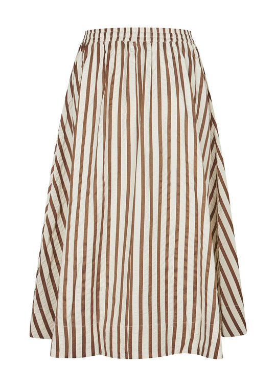 Lollys Laundry BristolLL Midi Skirt 87 Dark Mokka stripe