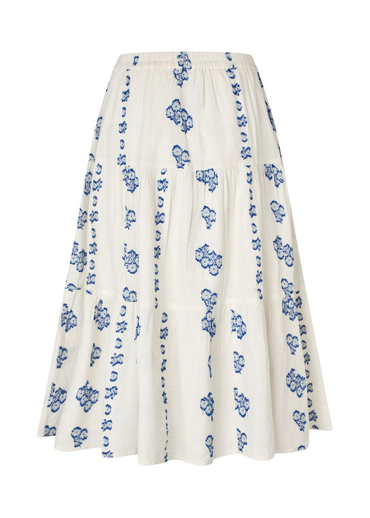 Lollys Laundry MorningLL Midi Skirt 02 Creme blue